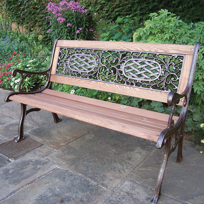 Oakland Living Mississippi Wood and Cast Iron Park Bench & Reviews